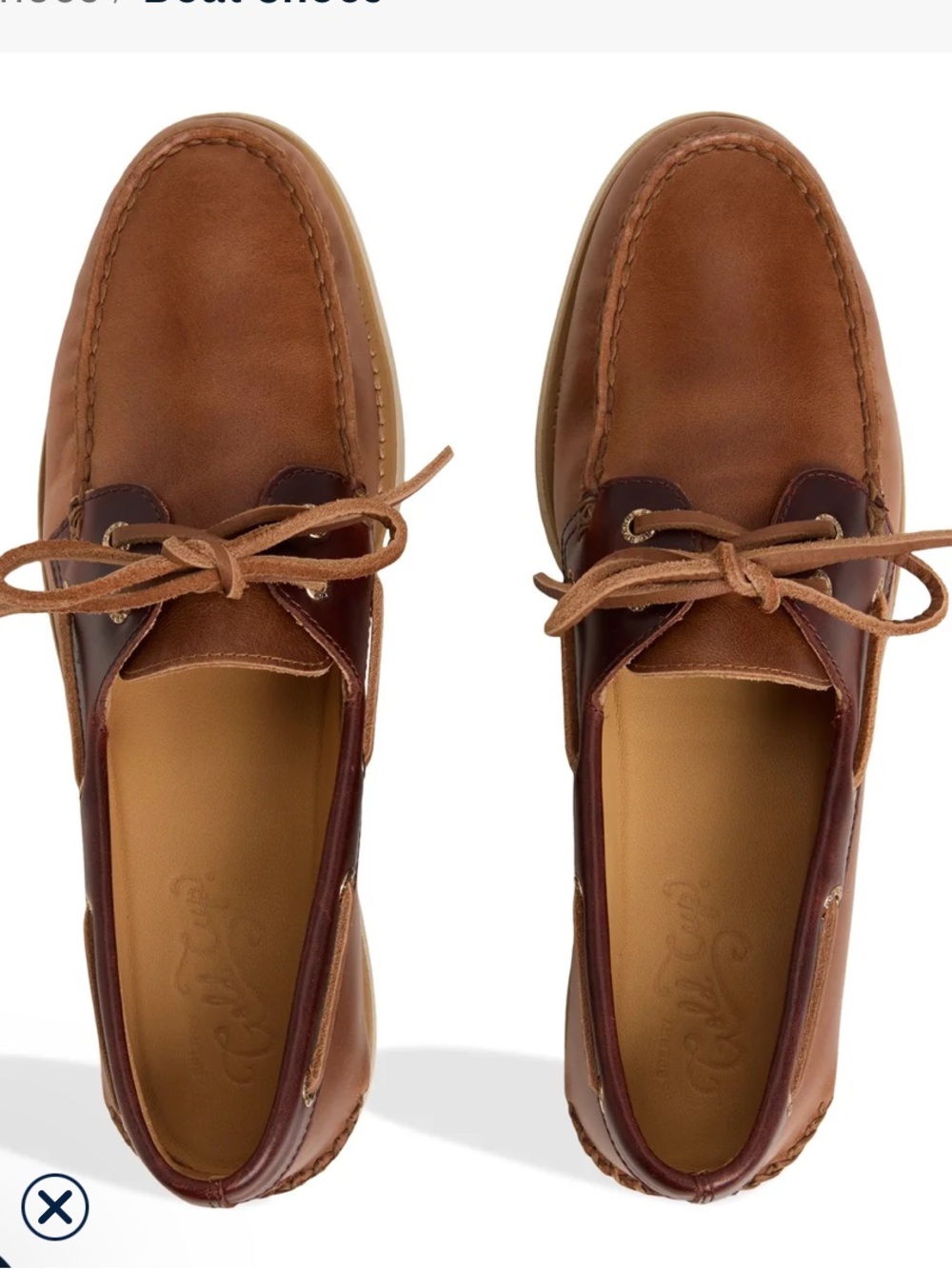 SPERRY gold cup  Men's Brown Leather Boat Shoes with laces! In box 11.5